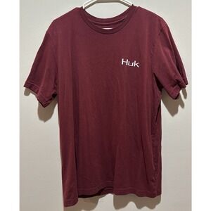 Huk Men's Gill Red Heather Americana Graphic Crew Neck T-Shirt‎ SIZE XL